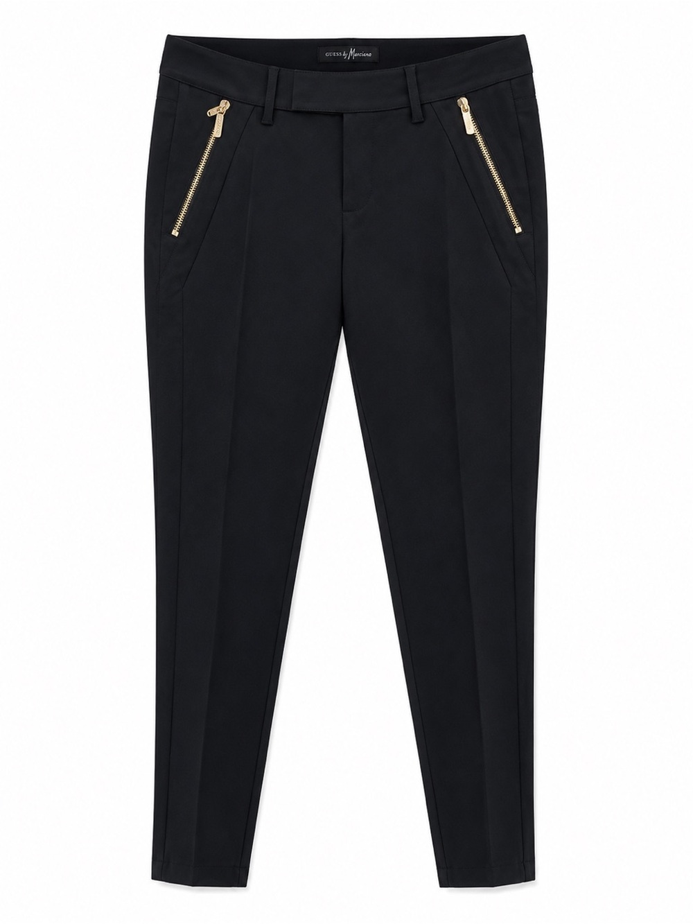 Guess by Marciano Black Skinny Pants with Gold Zippers